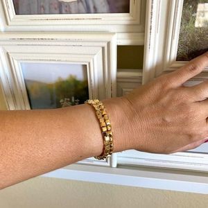 Gold Filled Bead Silicone Bangle Bracelet Set